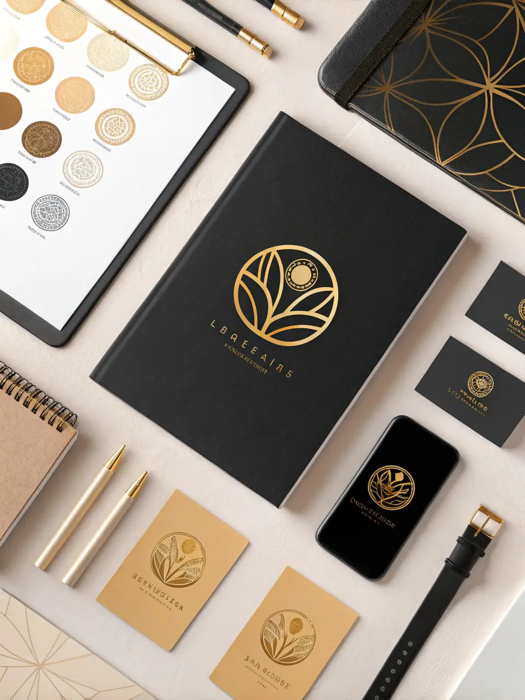 A mood board featuring elegant interior designs, branding elements, and lifestyle imagery, reflecting the creative style and aesthetic appeal of Rojasor's projects.