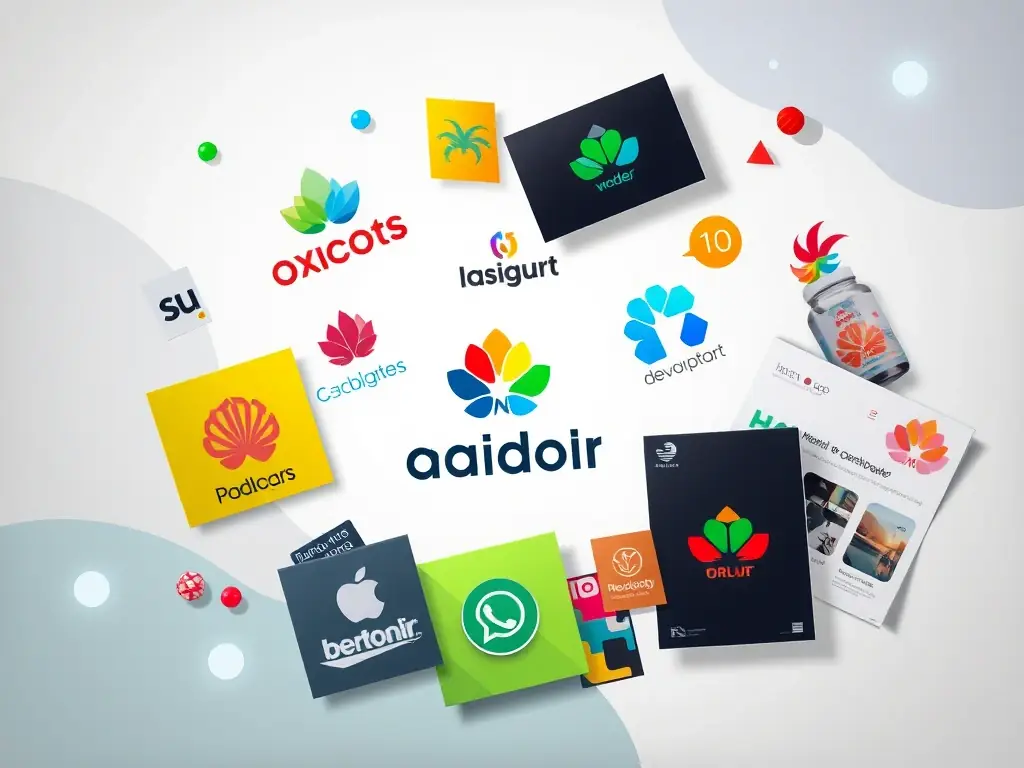 A vibrant collage of branding materials, digital screens, and creative workspace, showcasing Rojasor Enterprises Ltd.'s marketing and creative solutions.