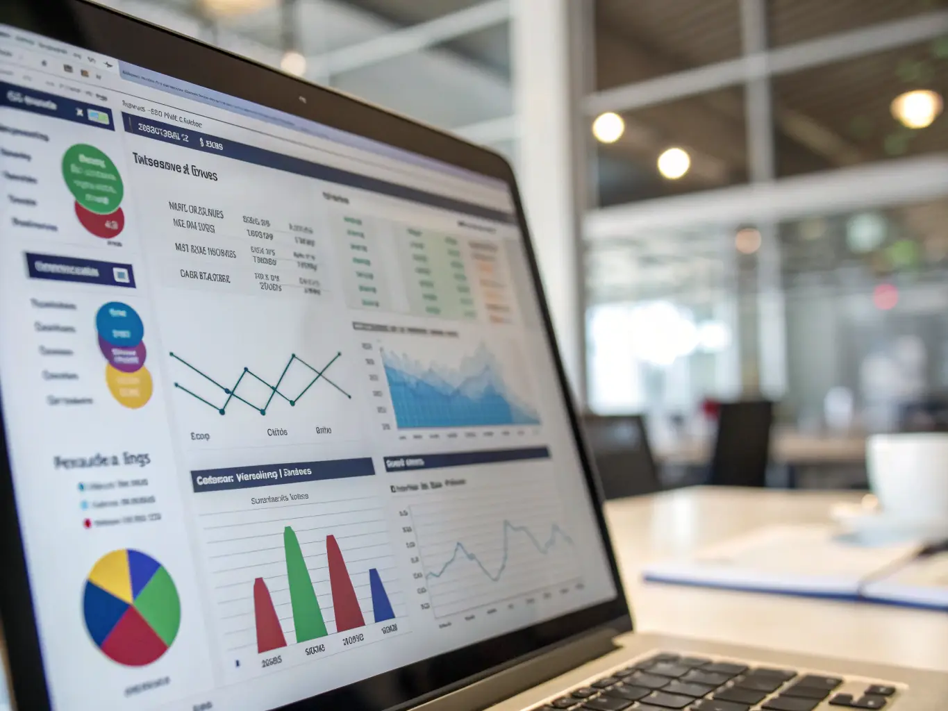A dynamic image depicting a data analytics dashboard, highlighting key performance indicators (KPIs) and marketing metrics, illustrating Rojasor Enterprises Ltd.'s data-driven approach to marketing strategies.