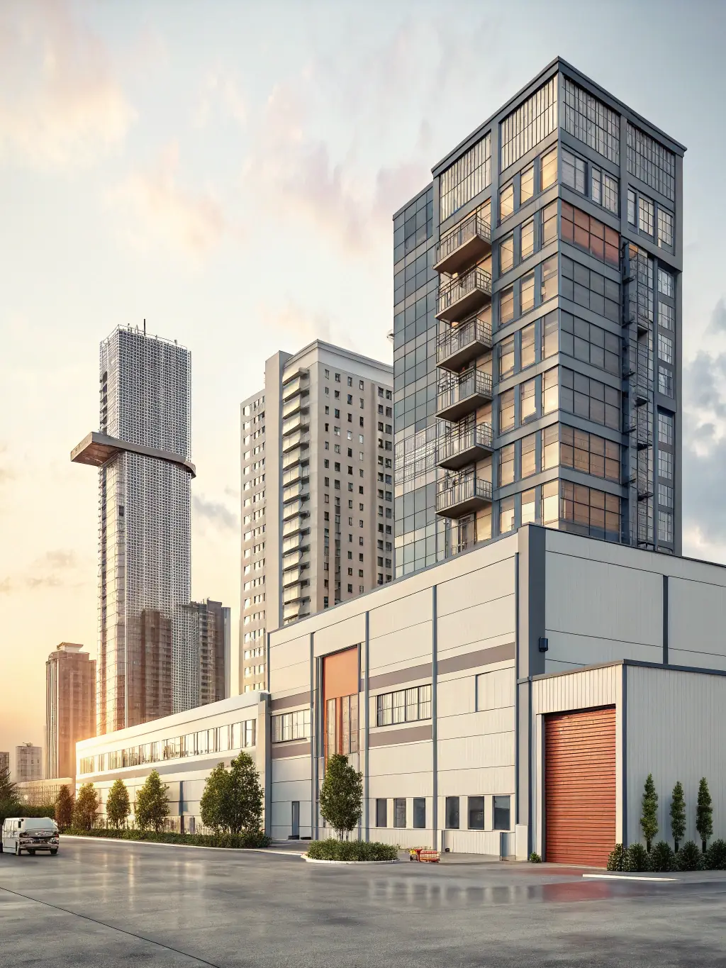 An abstract geometric design incorporating architectural elements, symbolizing structured real estate strategies and innovative advisory approaches.