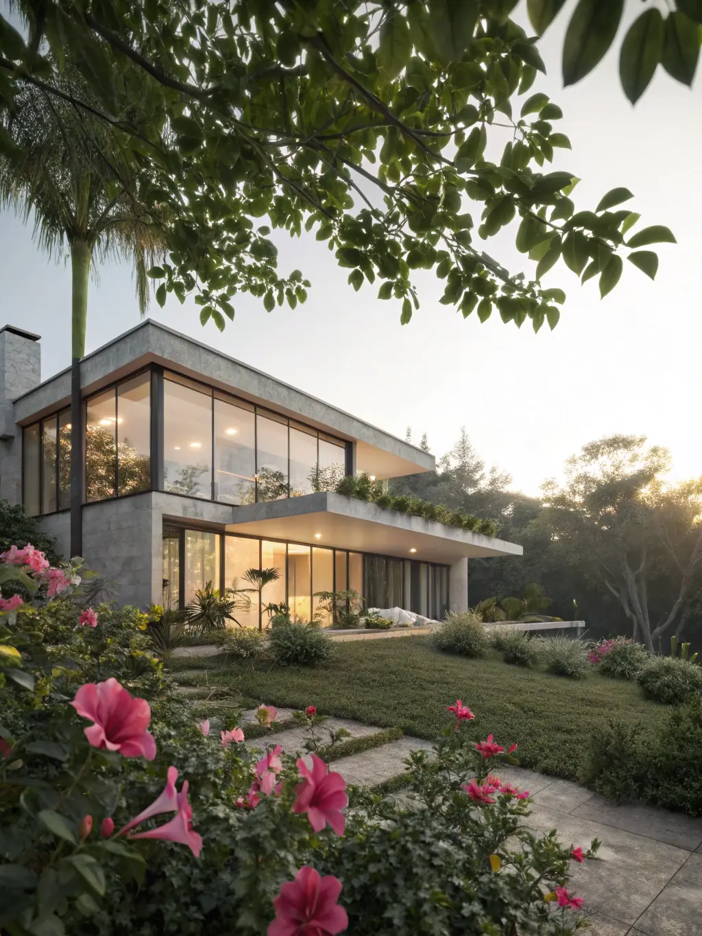 A modern architectural rendering of a luxury villa in Cyprus, showcasing clean lines and minimalist design, set against a clear blue sky. The image emphasizes the high-end nature of real estate advisory services.